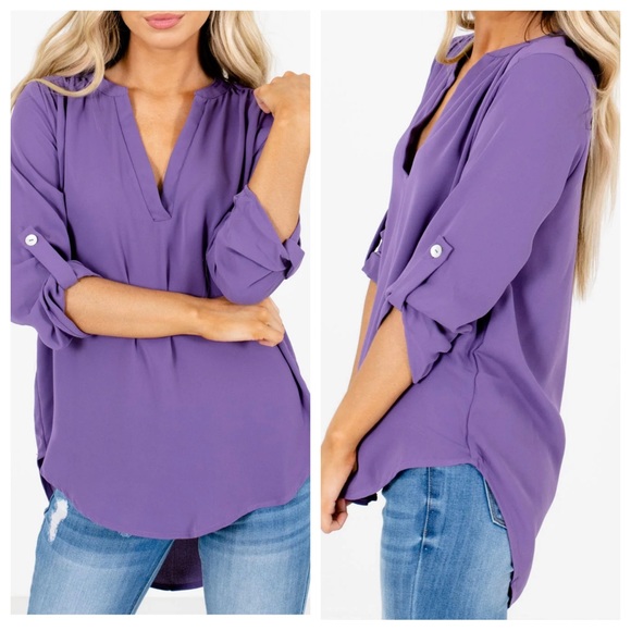 NWT 64 Boho Beautiful V Neck Chiffon Style 3/4 Sleeve Blouse - Picture 4 of 7
